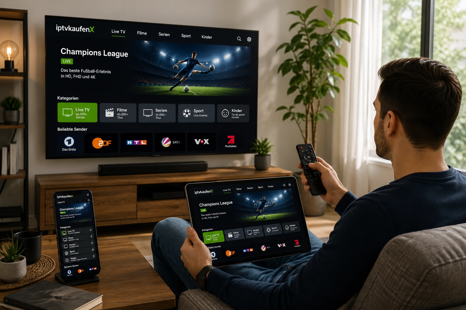 IPTV Anbieter – Multi-Device Streaming in Deutschland IPTV Anbieter auf Fire TV und Smartphone parallel genutzt